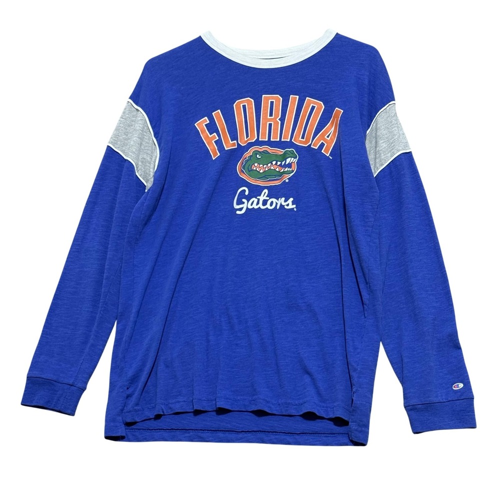 Florida Gators Shirt Mens Medium Blue NCAA College Football Long Sleeve Crewneck